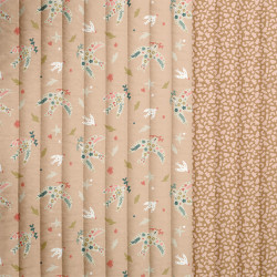 Printed Quilted Cotton CELESTE Pink / Coral